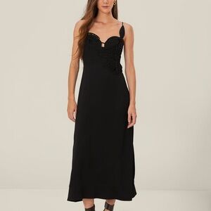 FARM Rio Black Midi Dress
